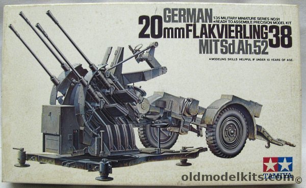Tamiya 1/35 German 20mm Flakvierling 38 With Sd.Ah.52, MM-191 plastic model kit
